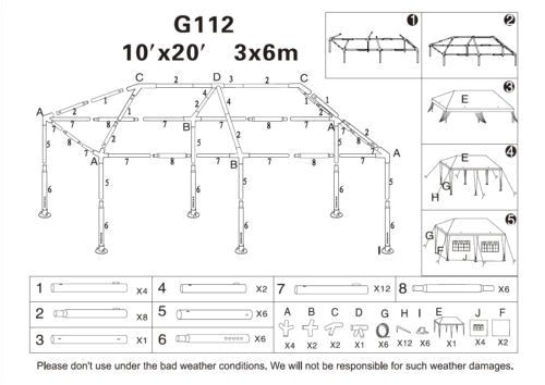 10x20 Canopy Tent assembly Instructions | AdinaPorter