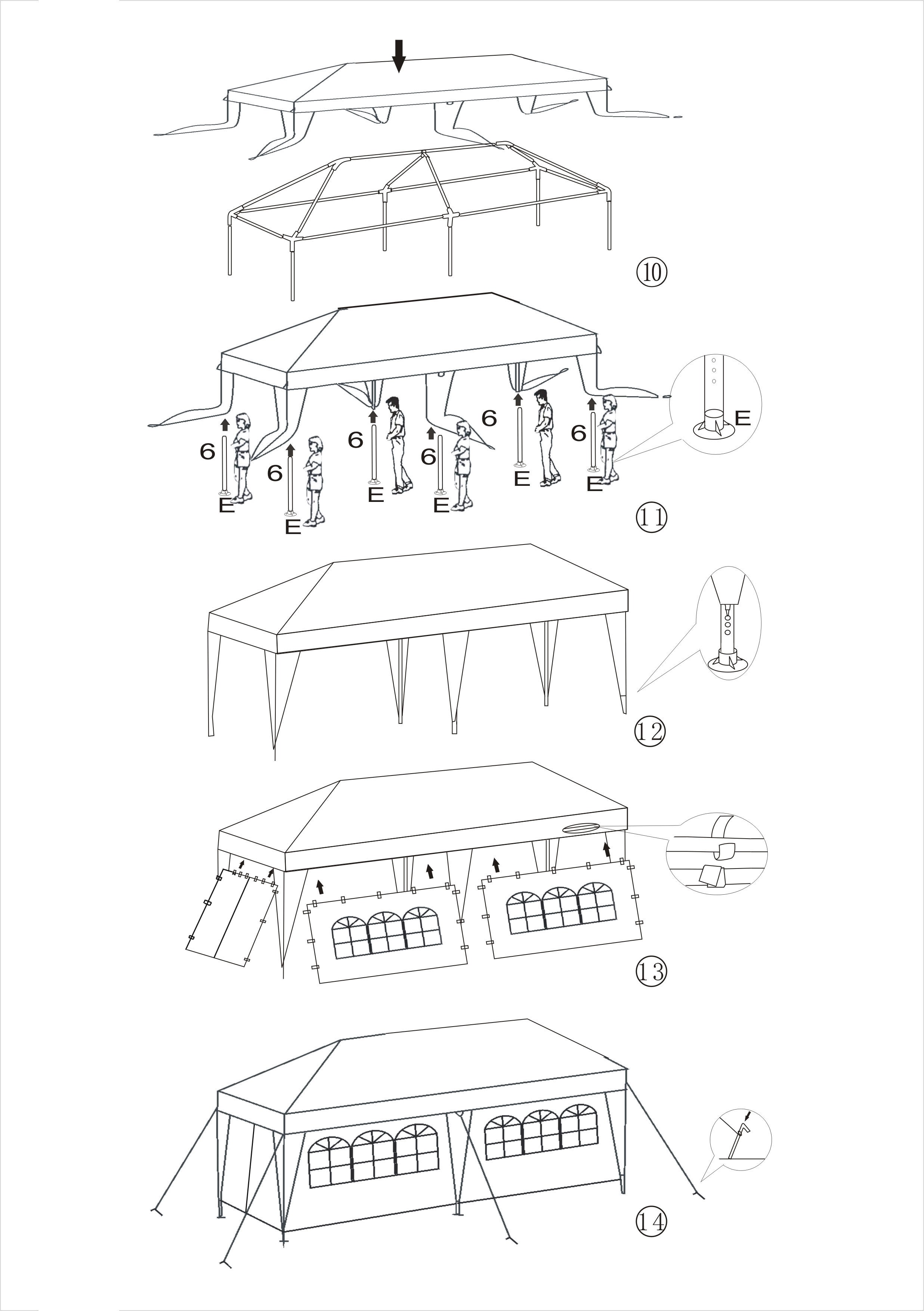 10x20 Canopy Tent assembly Instructions | AdinaPorter