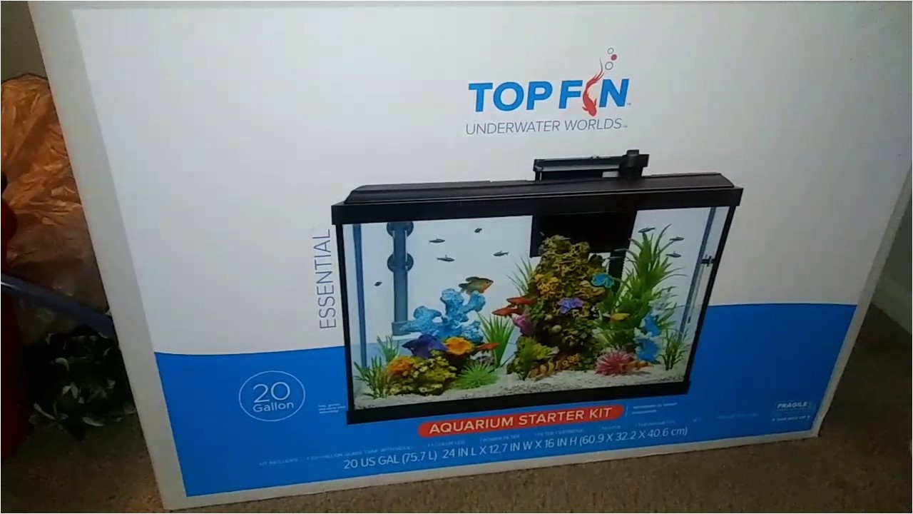 20 Gallon Fish Tank Starter Kit topfin top Fin Essential 20 Gal Aquarium Starter Kit Vid1