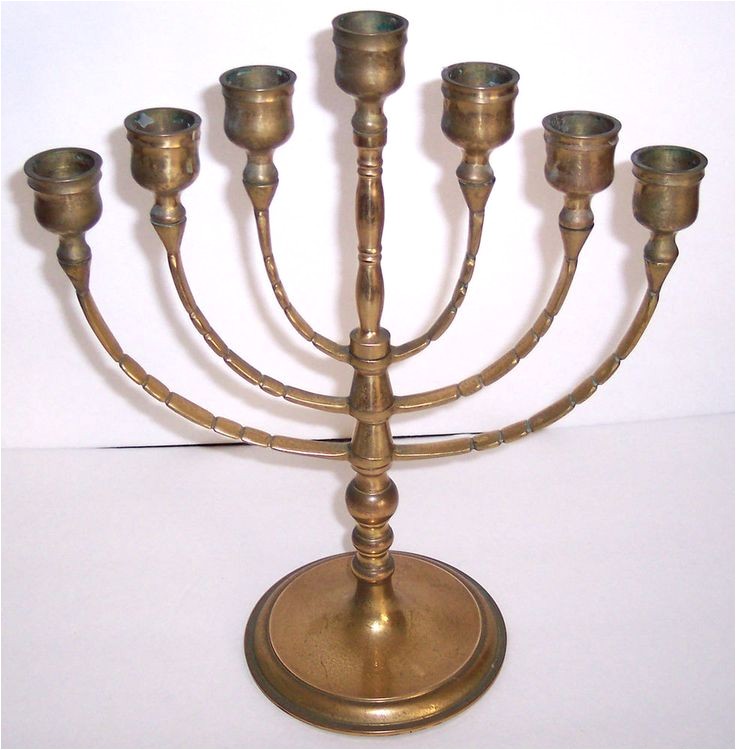 7 Branch Menorah for Sale Brass Menorah Jewish Judaism Hebrew 7 Branch Lite Vintage