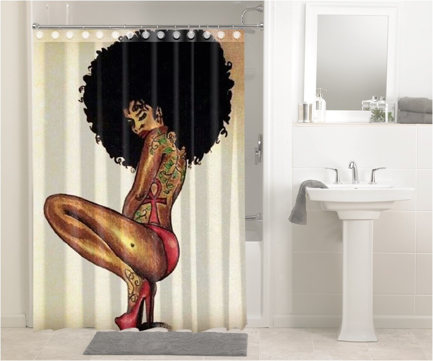 Afro American Bathroom Sets Afrocentric Afro Hair Design African 642 Shower Curtain