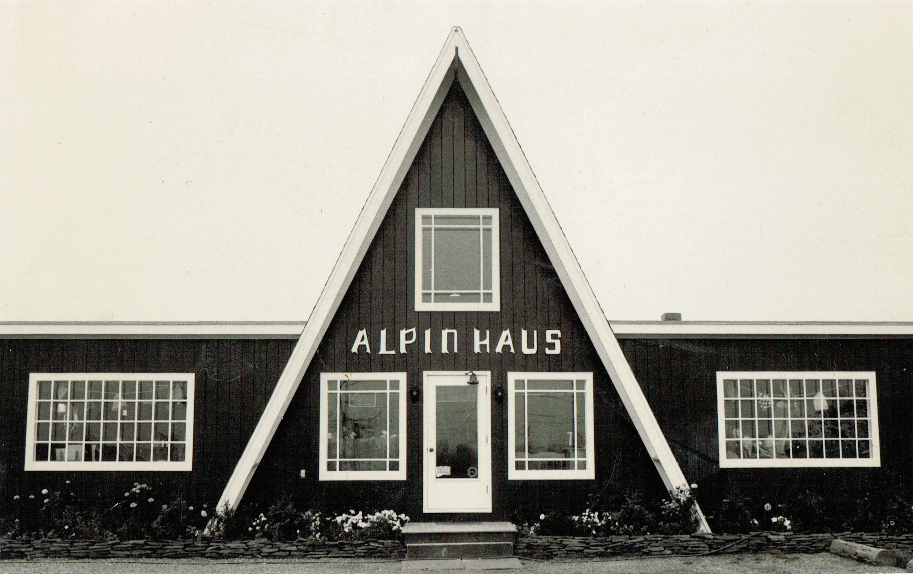 vintage shot of alpin haus store with signature a frame