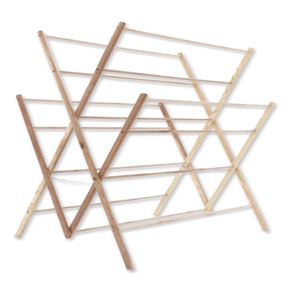 Amish Wooden Tabletop Folding Clothes Drying Rack.
