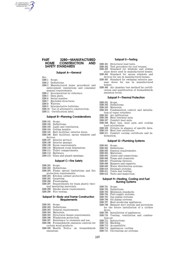 manufactured home construction safety standards part 3280 ventilation architecture door