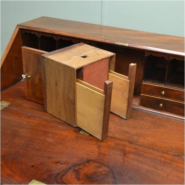 antique georgian mahogany bureau with secret compartments
