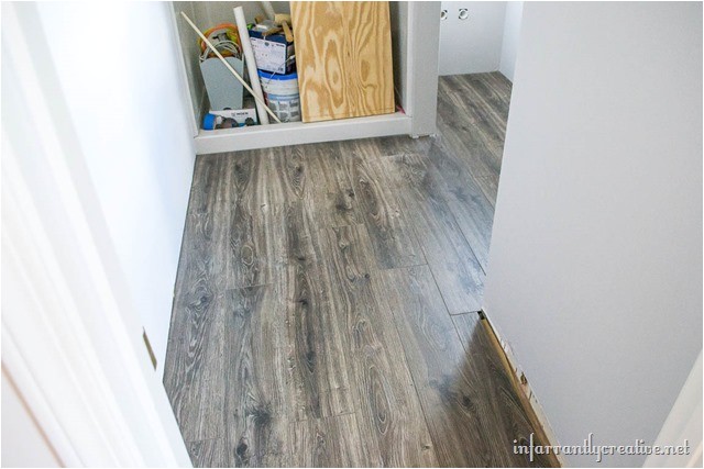 Aquaguard Smoky Dusk Water Resistant Laminate Flooring In the Bathroom and Laundry Room Infarrantly