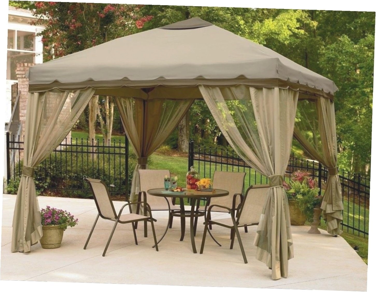 Backyard Creations Replacement Canopy 10×13 Furnish Irresistible Backyard Creations Gazebo Getaways