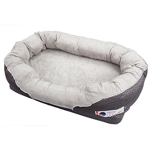 barksbar large gray orthopedic dog bed 40 x 30 inches snuggly sleeper with nonslip orthopedic foam