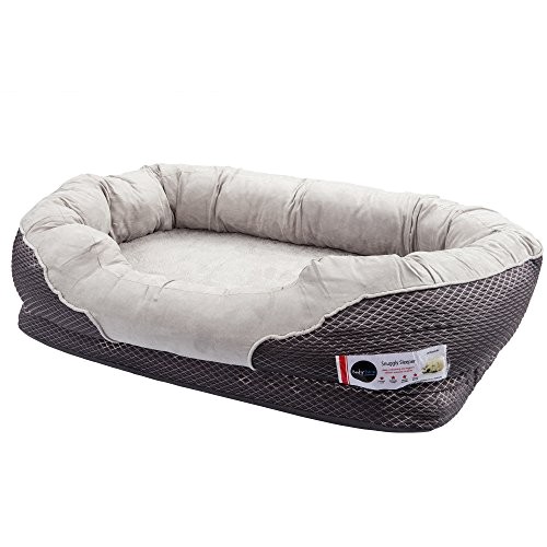 barksbar gray orthopedic dog bed snuggly sleeper