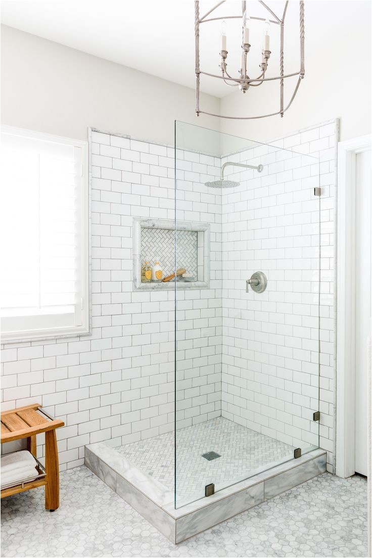 lexi westergard design vermont remodel master bathroom shower marble subway tile