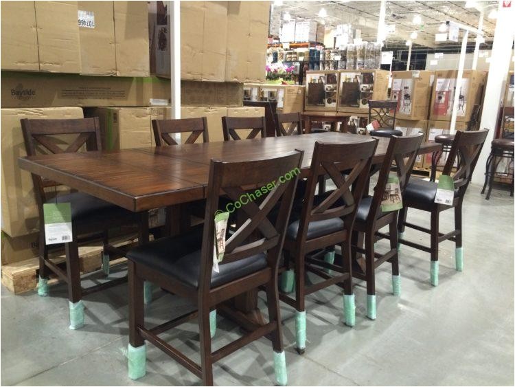 bayside furnishings 9pc counter height dining set