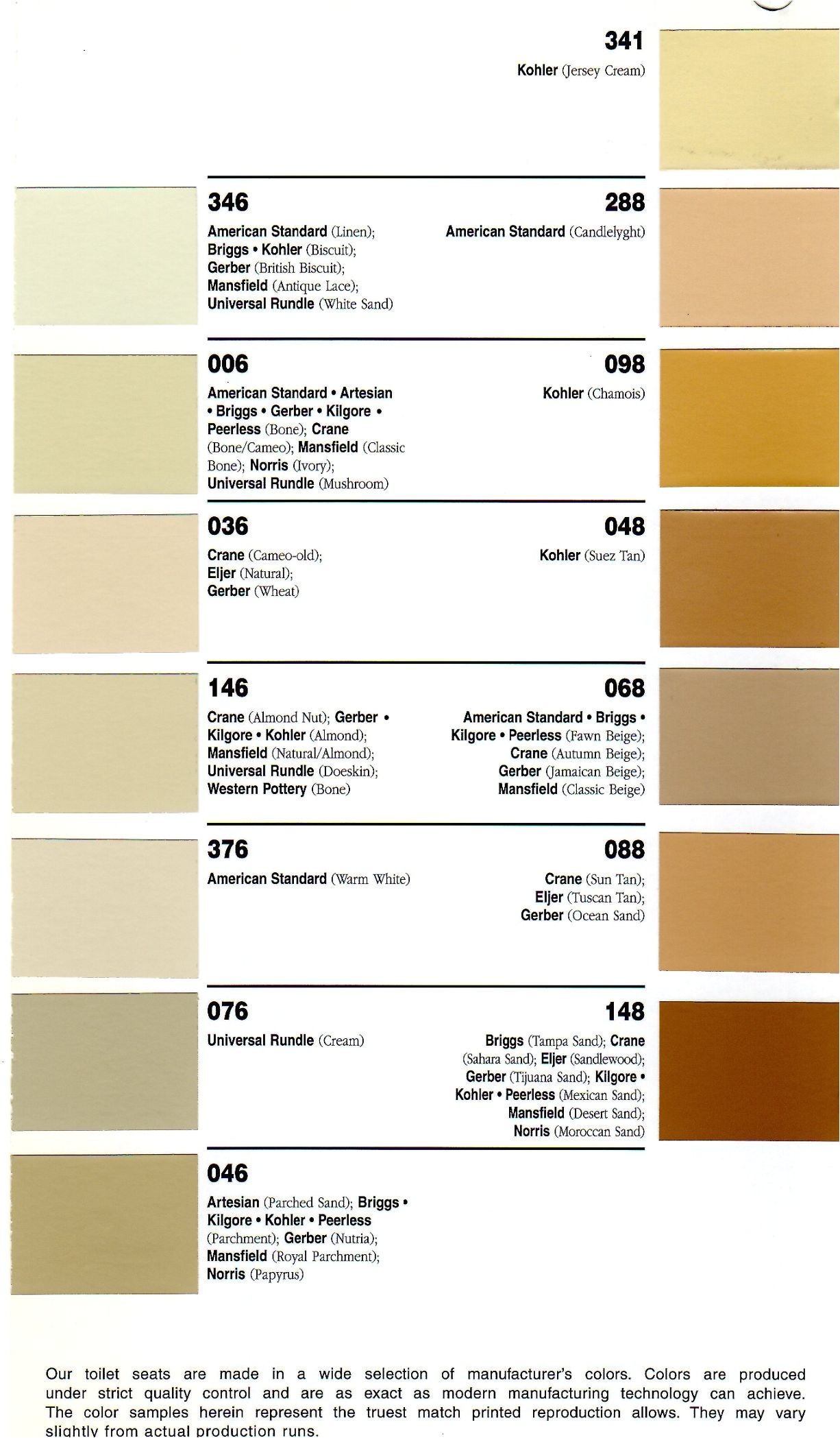 bemis color chart