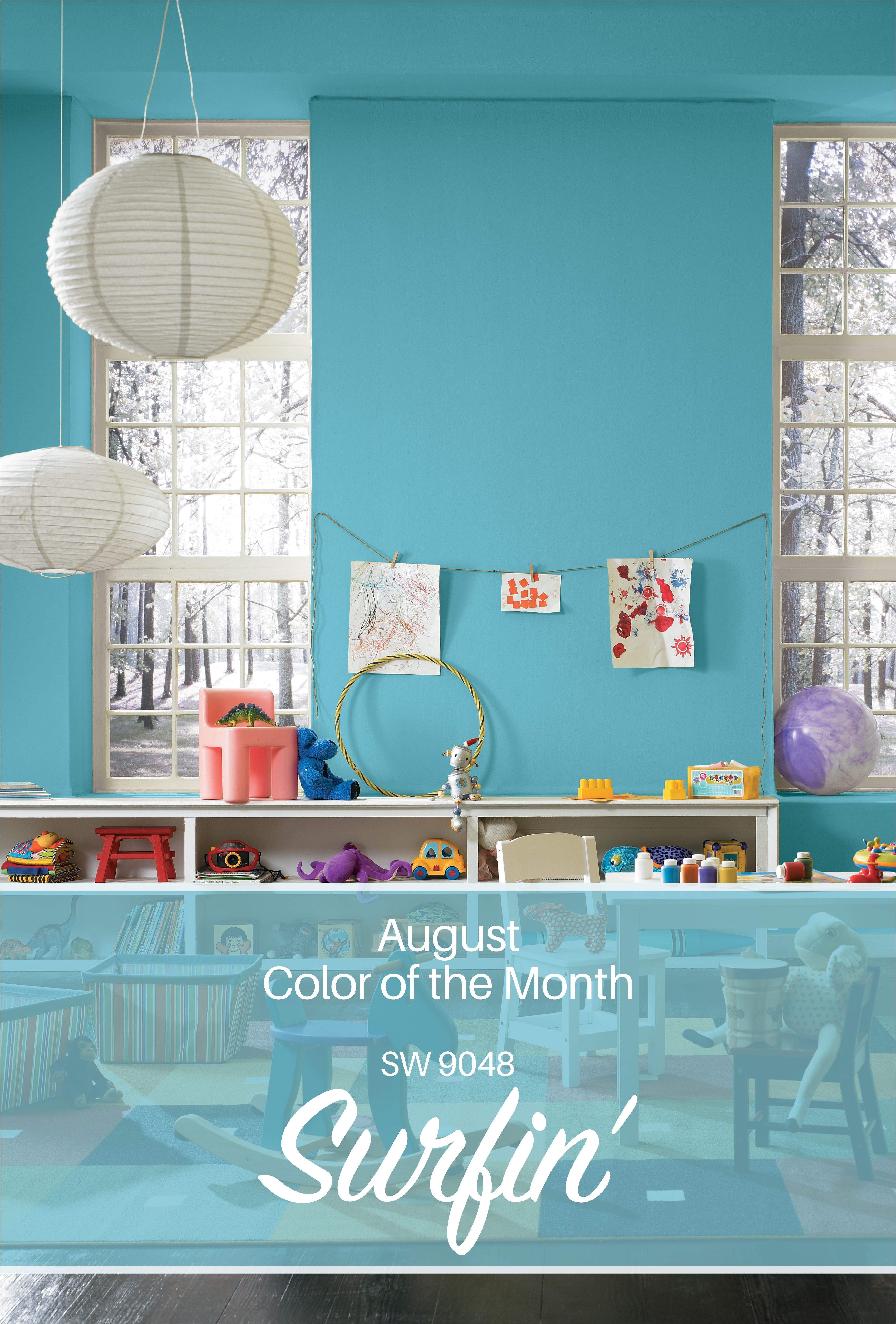 sherwin williams august color of the month surfin sw 9048