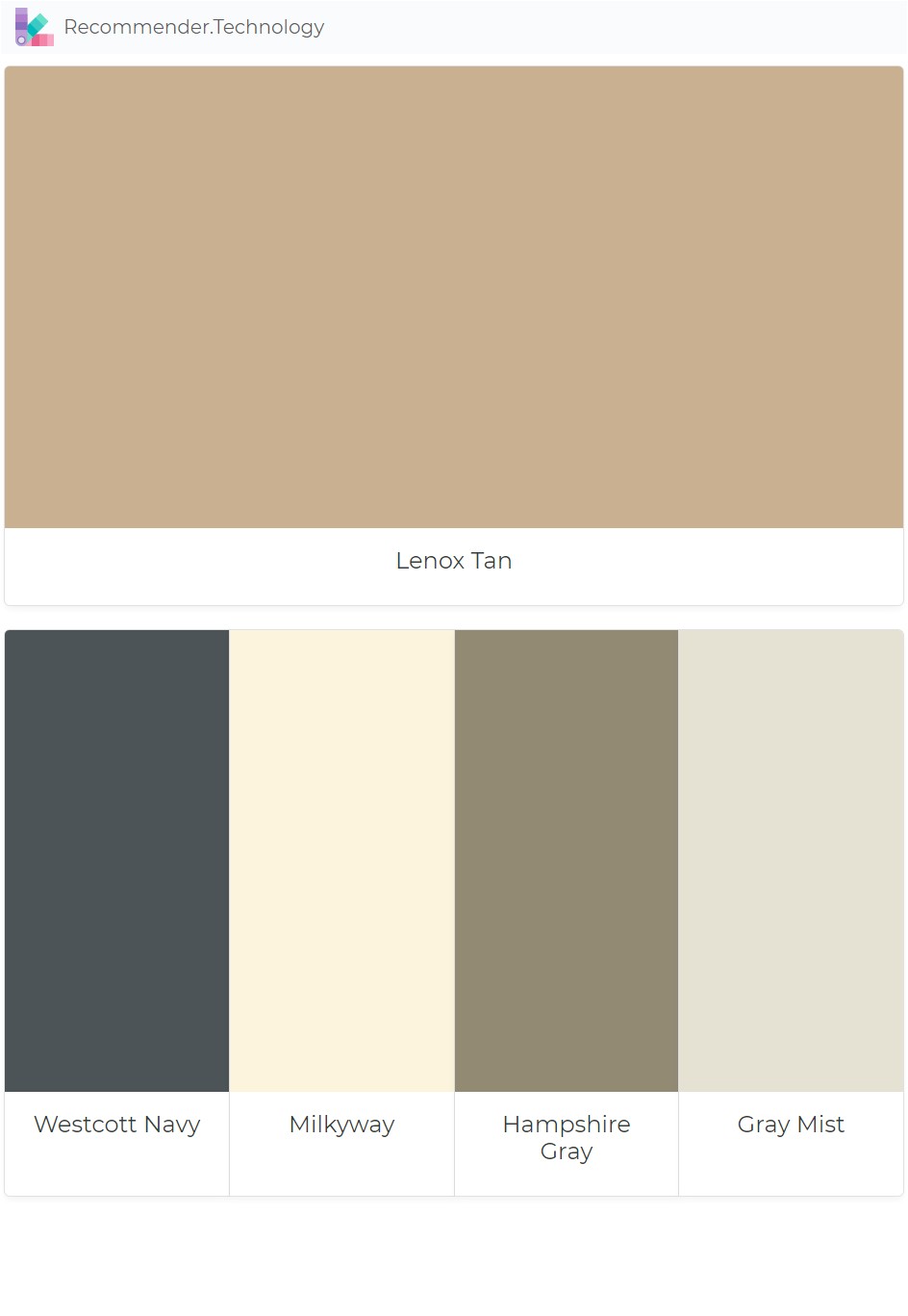 lenox tan westcott navy milkyway hampshire gray gray mist paint color palettes