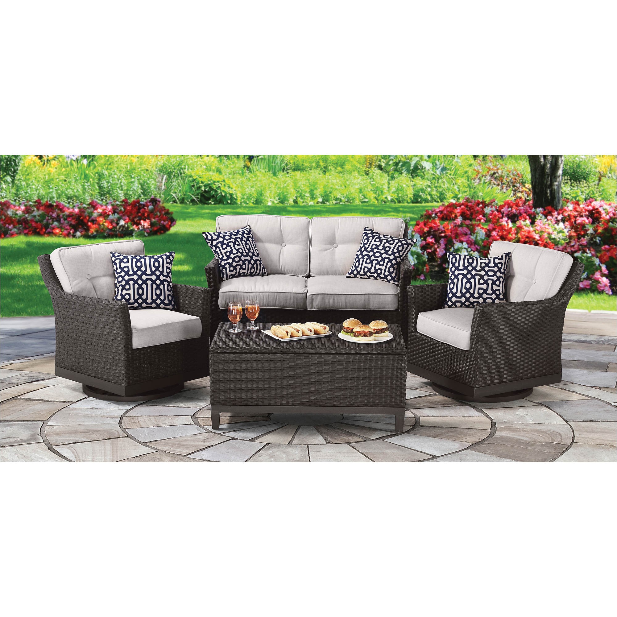 Berkley Jensen Patio Set Berkley Jensen Antigua 4 Pc Wicker Deep Seating Set Bj