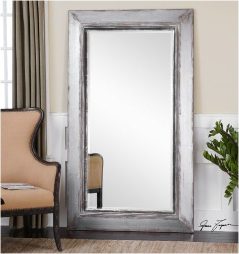 Better Homes and Gardens Leaner Mirror Rustic Oversized Silver Gray Floor Mirror Full Length Leaner