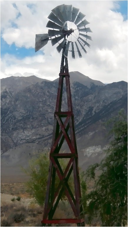 6 foot windmill on wood tower