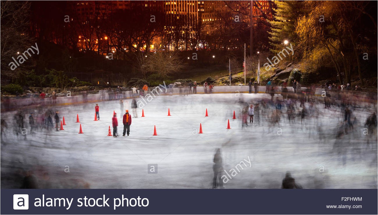 stock photo ice skating at wollman rink central park midtown manhattan new york 87624480