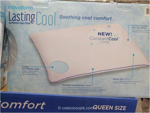 novaform lasting cool gel memory foam pillow