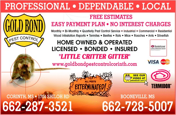 Critter Gitter Pest Control Inc Gold Bond Pest Control Inc Corinth Ms 38835 Yellowbook