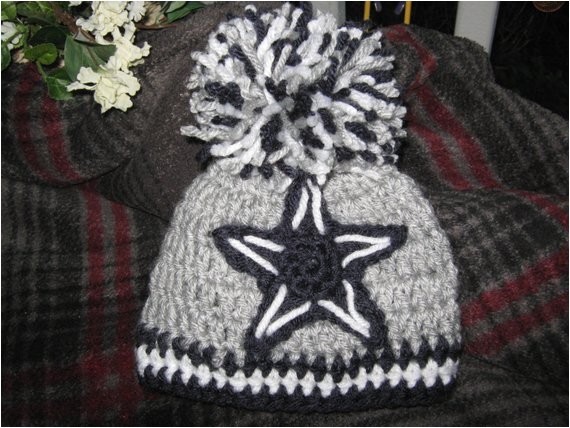 Dallas Cowboys Colors Yarn Crochet Beanie Baby Hat Dallas Cowboy Colors Navy Grey and