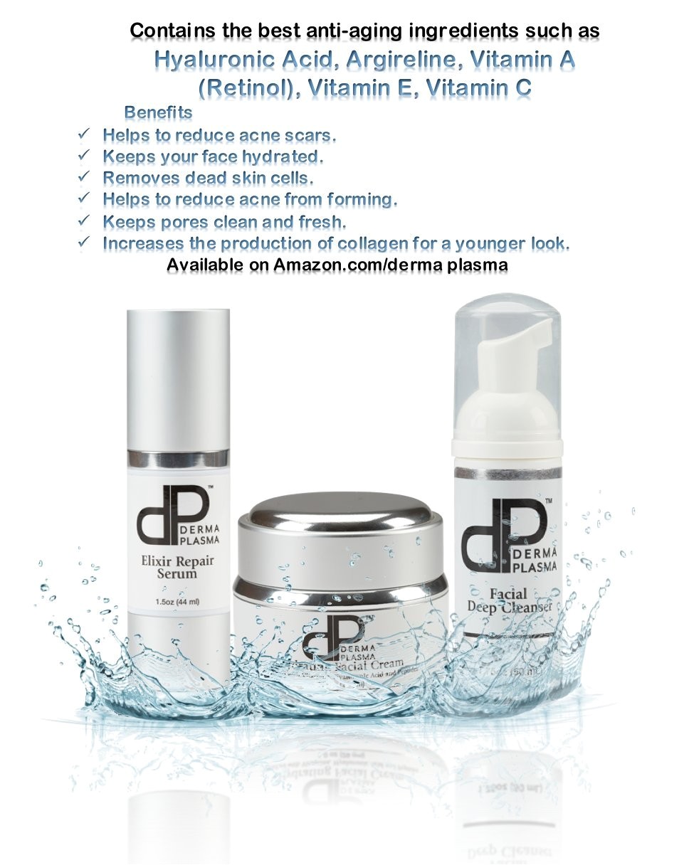 amazon com derma plasma best moisturizer cream night repair serum facial cleanser home kitchen