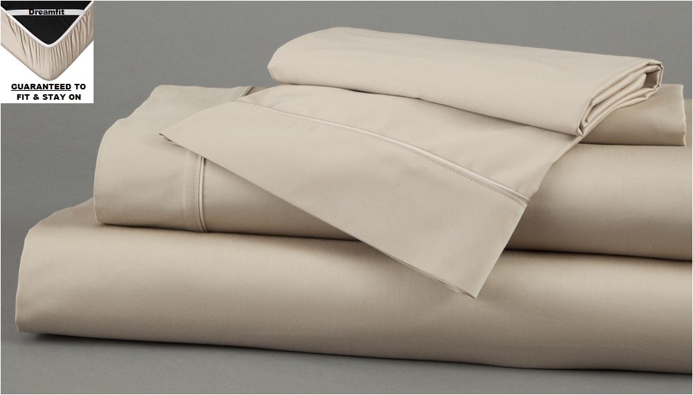 dreamfit degree bamboo cotton full bed sheet set sand p 3858