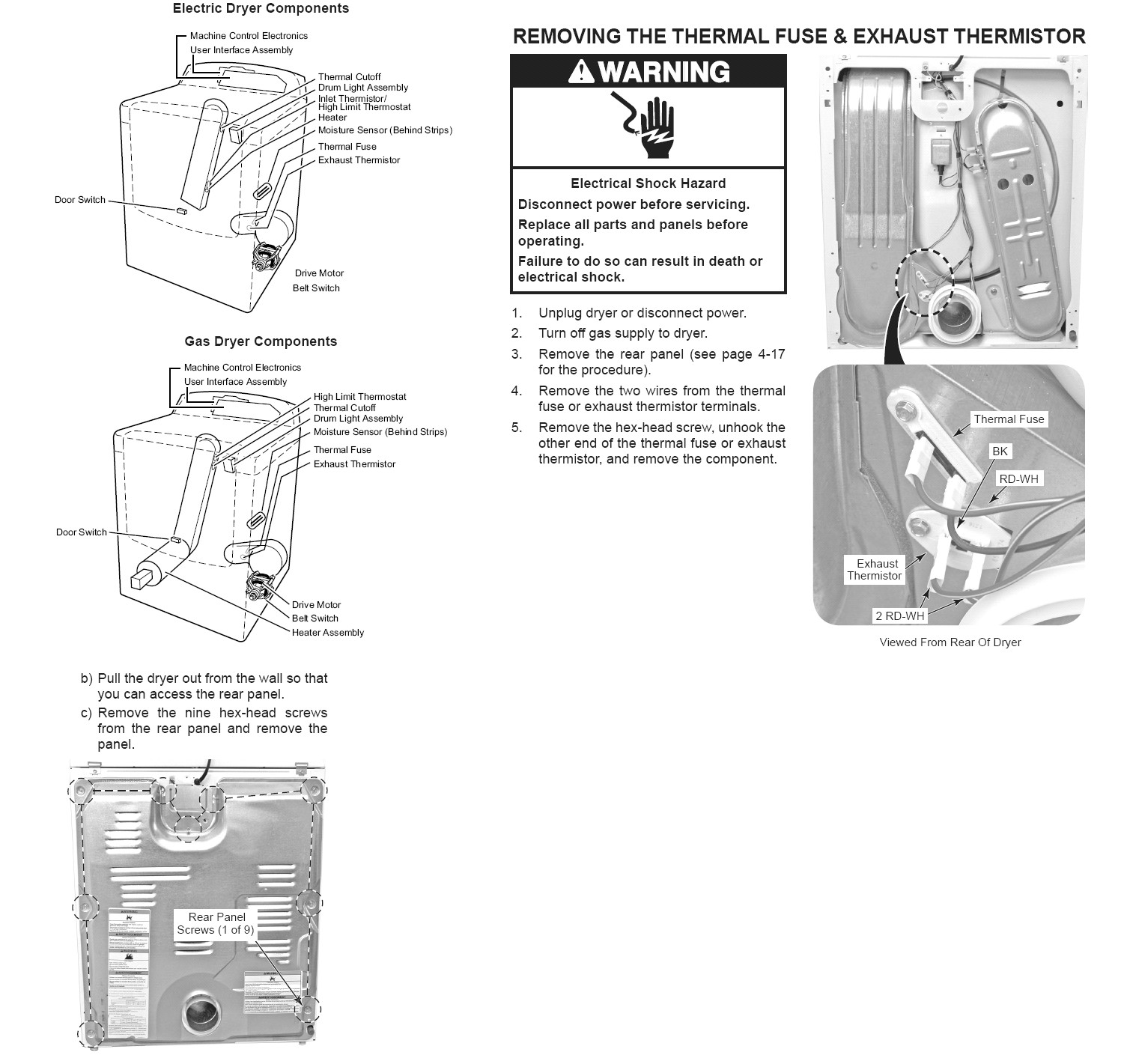 whirlpool dryer sensor location