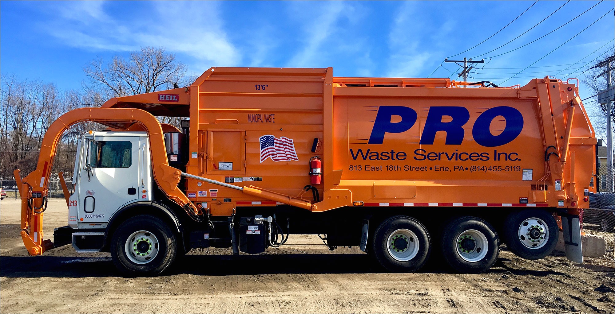 pro waste front load garbage truck