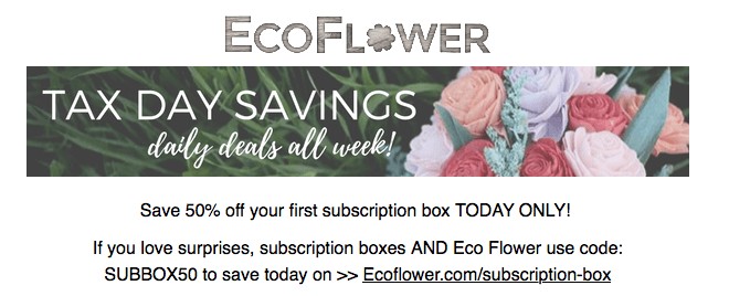 Eco Flower Coupon Code Eco Flower 50 Off Subscription Box Coupon Code