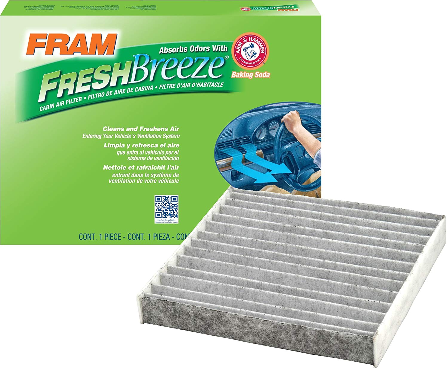 amazon com fram cf10285 fresh breeze cabin air filter with arm hammer automotive