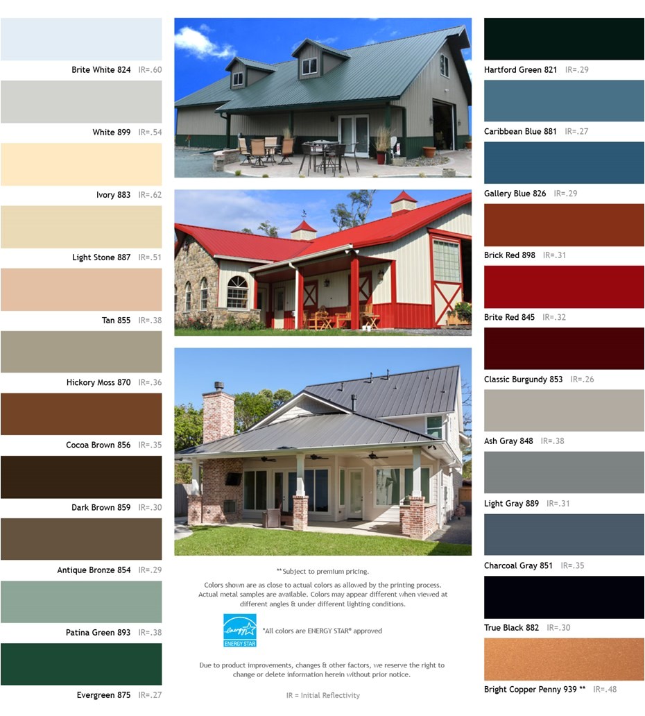 standard colors fabral metal roofing colors 2018 metal roofing supply