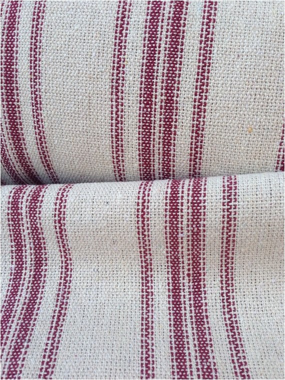 grain sack fabric sold by the yard red