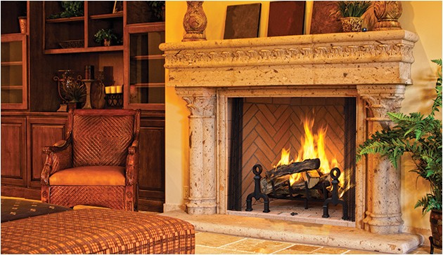 wood burning fireplace