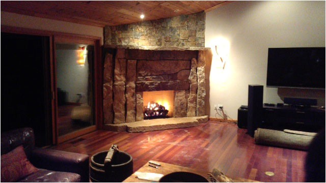 wood burning fireplace