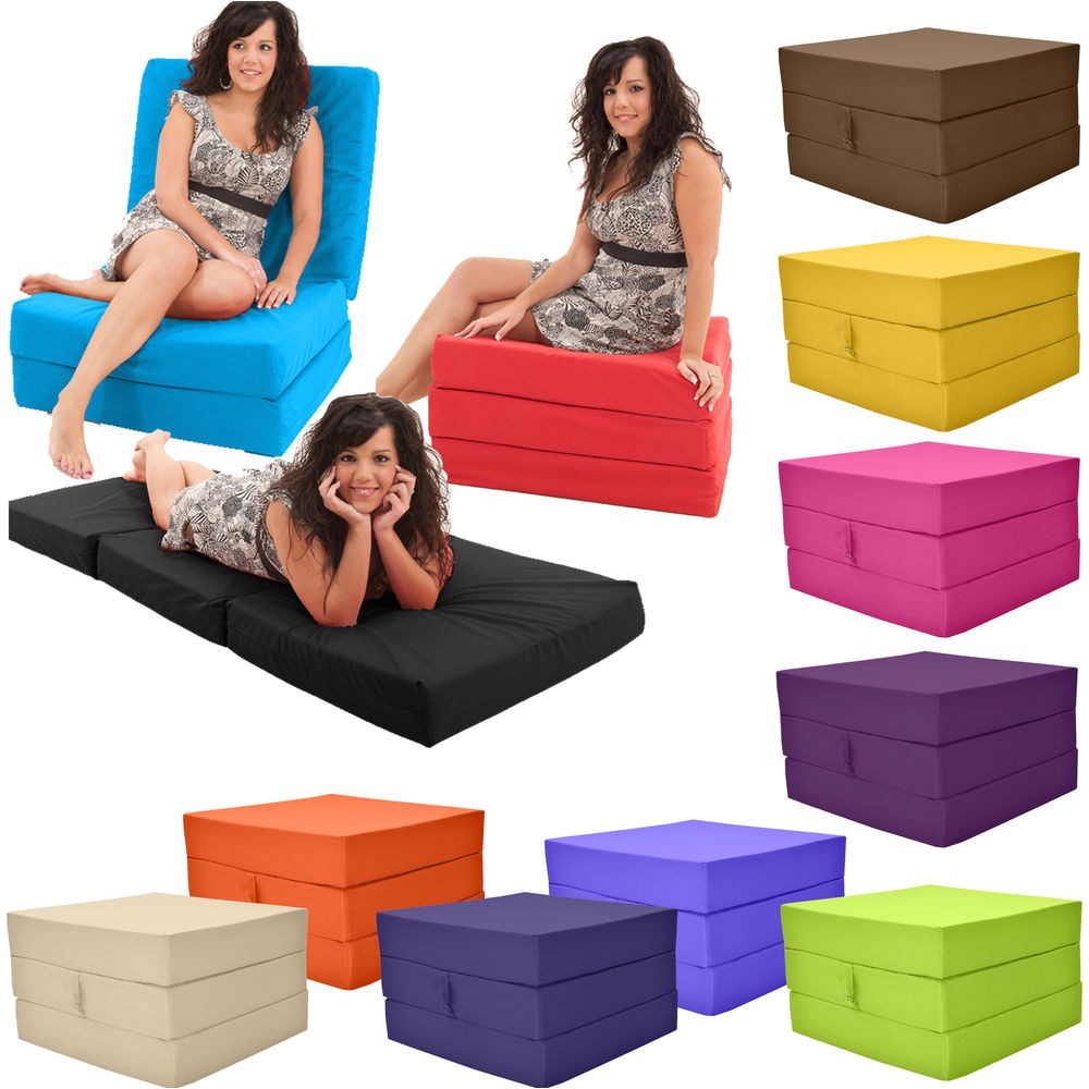 Flip Out Chair Beds for Adults Gilda Fold Out Adult Cube Guest Z Bed Chair Stool Single