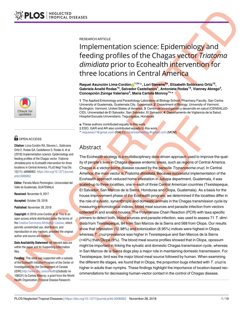 pdf ecological patterns of blood feeding by kissing bugs hemiptera reduviidae triatominae