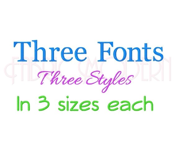 three fonts bx embroidery font design
