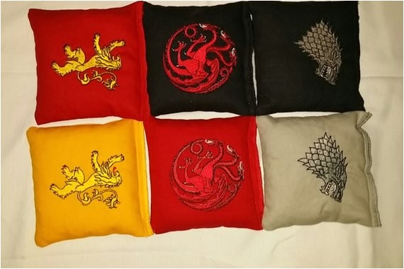 game of thrones embroidered cornhole