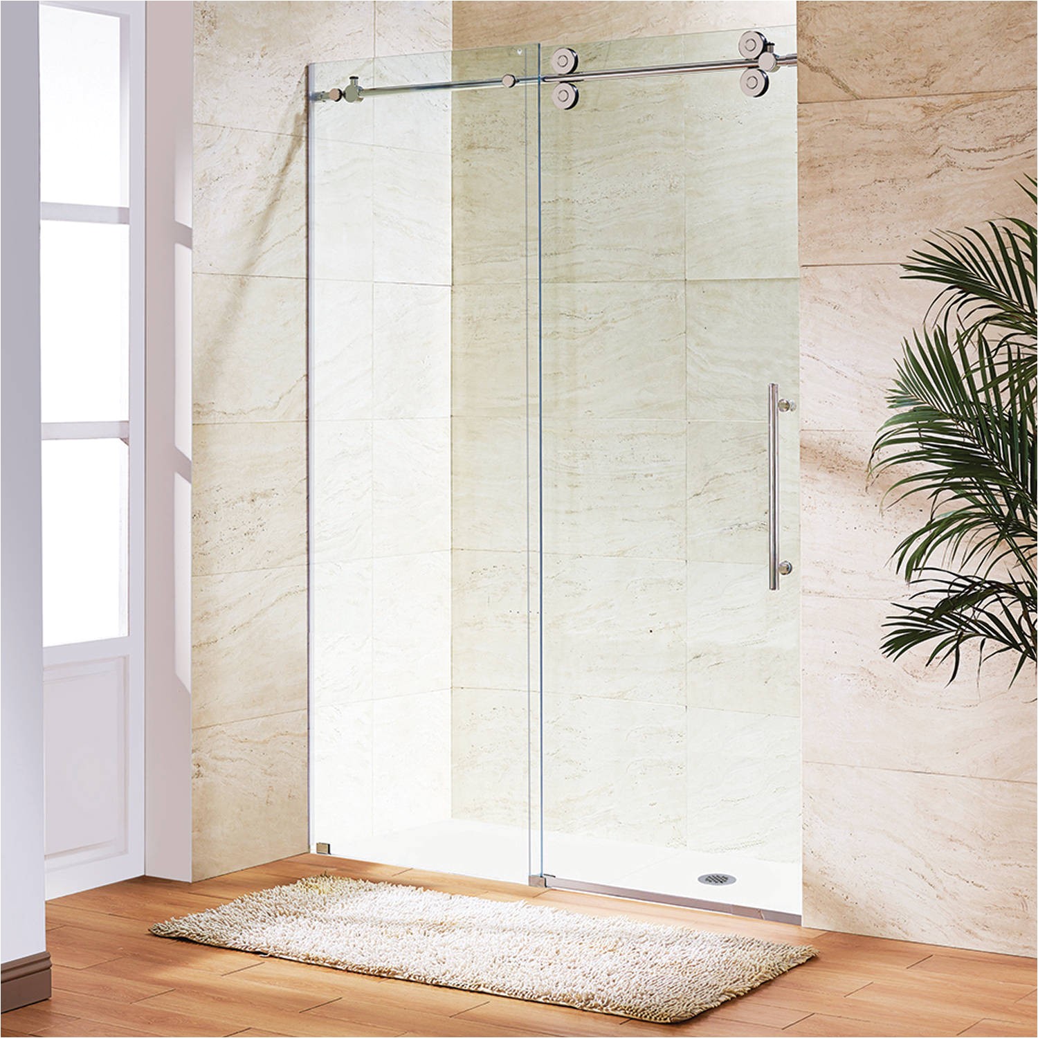 vigo elan 56 frameless shower door 3 8 clear glass chrome hardware walmart com