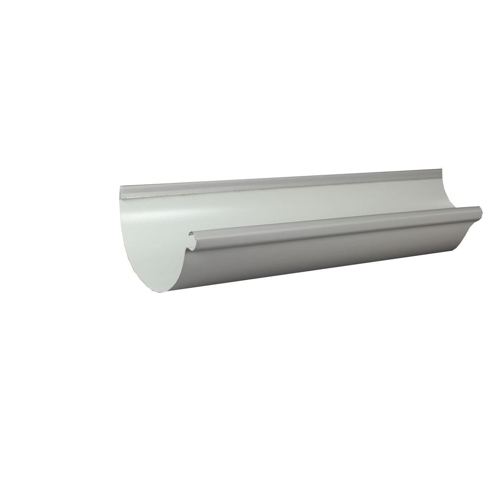 half round colonial gray aluminum gutter