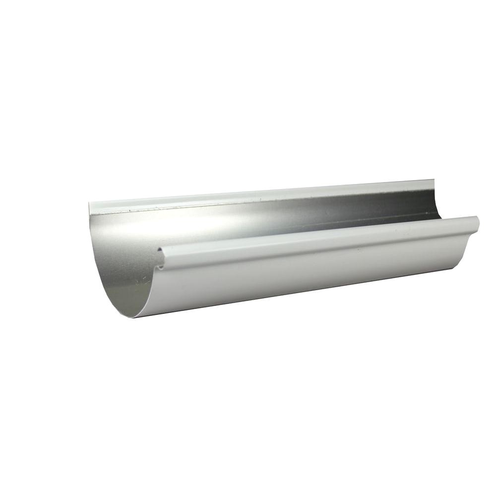 half round low gloss white aluminum gutter