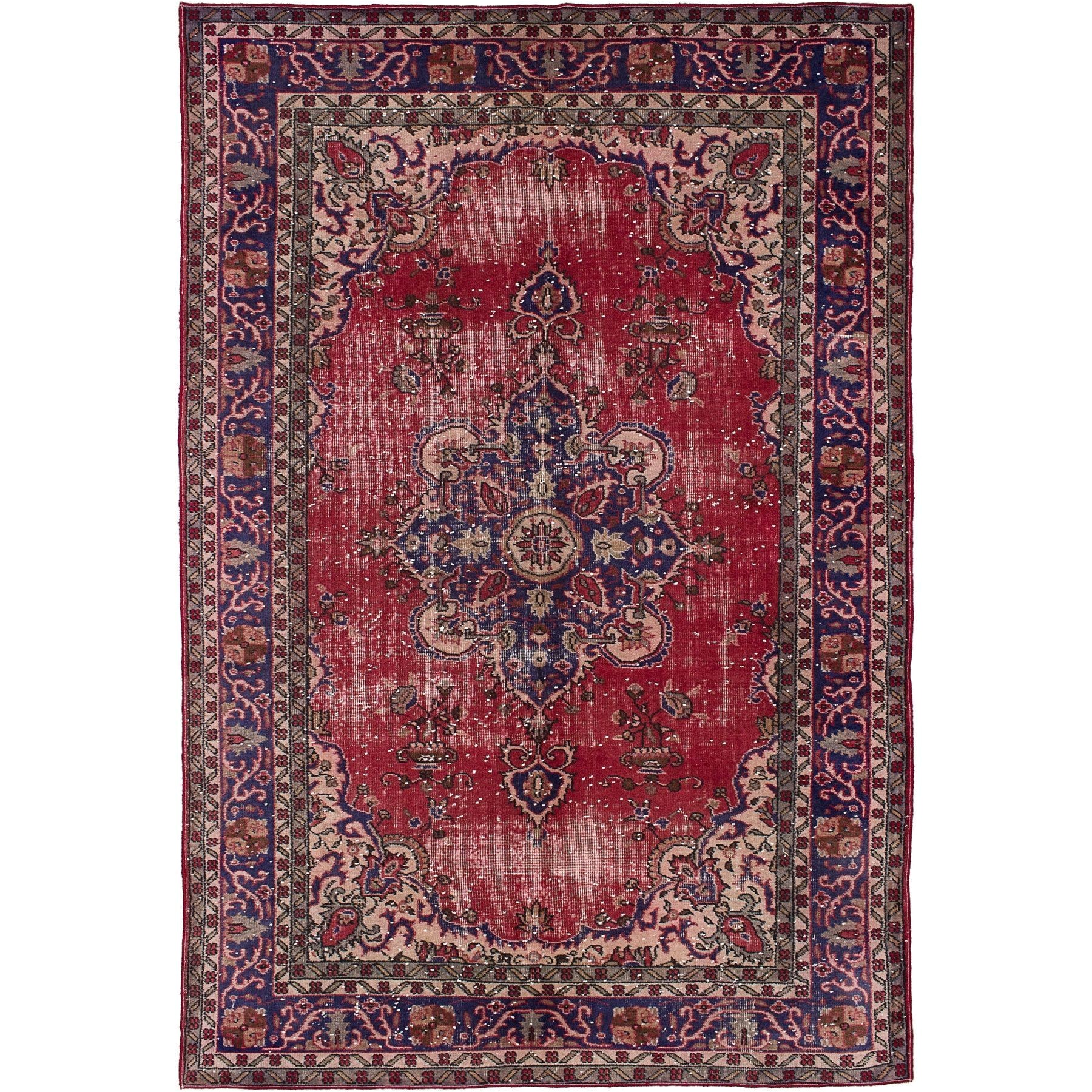 ecarpetgallery hand knotted melis vintage red wool rug 6 3 x 9 5 red rug 6 x 9 size 6 x 9 cotton oriental