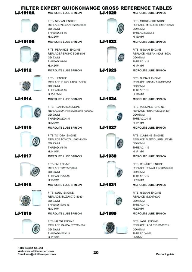 fleetguard fuel filter cross reference chart