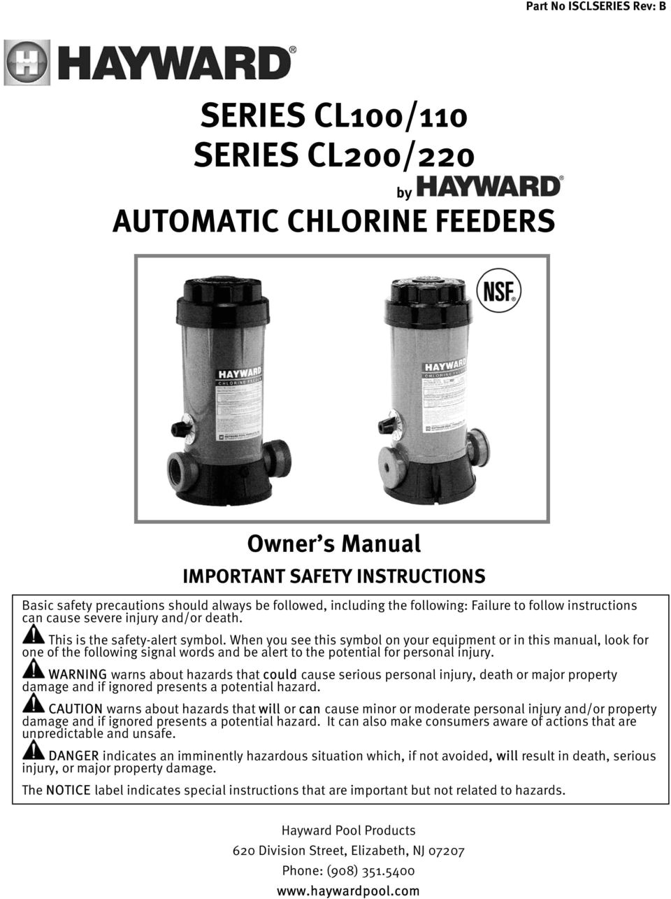 Hayward Salt System Troubleshooting Series Cl100 110 Series Cl200 220 Pdf