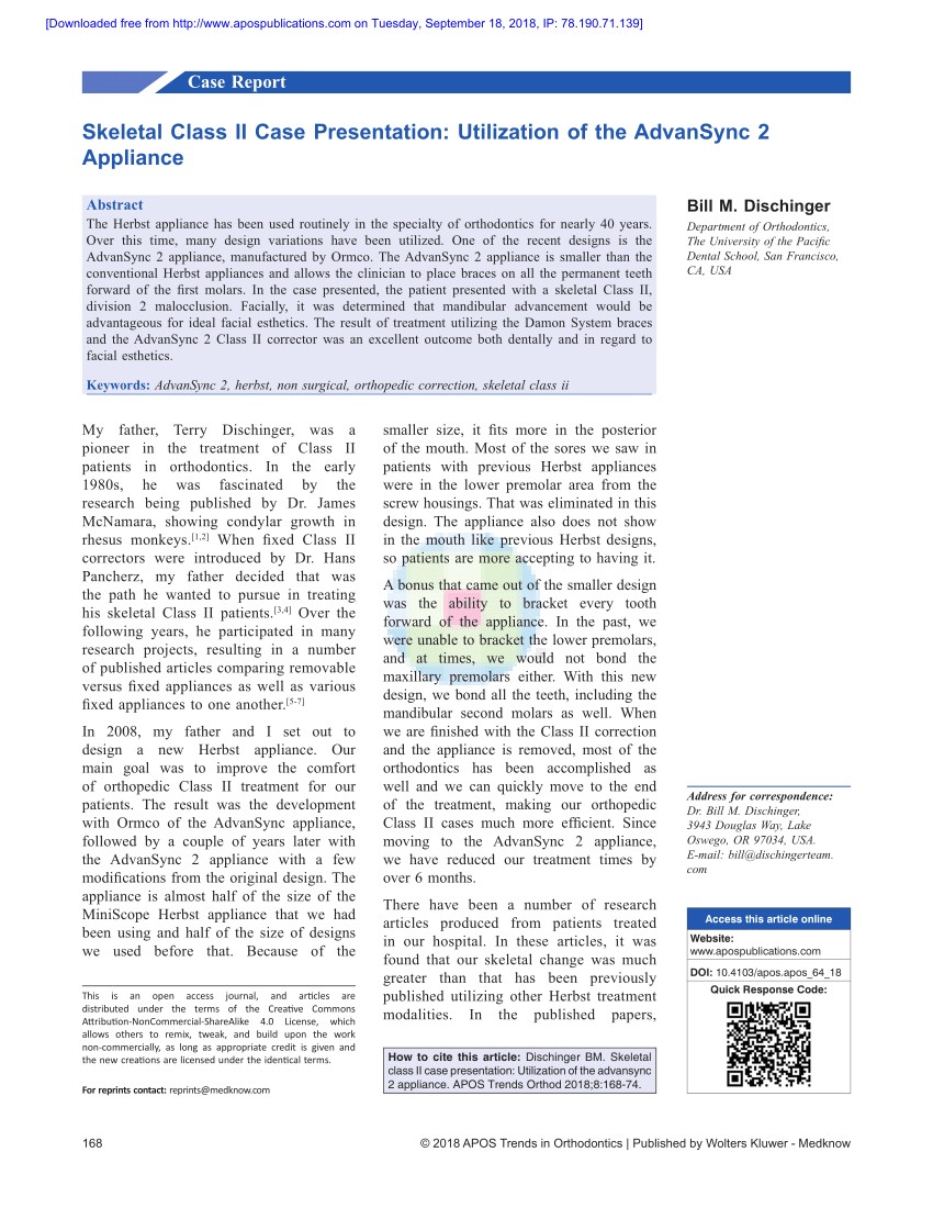 pdf a comparison of the mara and the advansync functional appliances in the treatment of class ii malocclusion