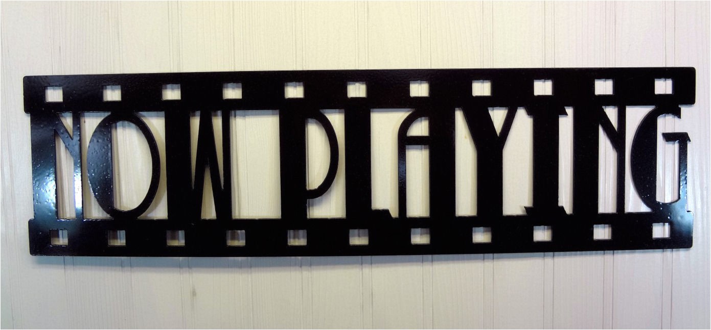 Home theater Wall Decor Plaques Signs now Playing New Metal Wall Art Home theater Decor
