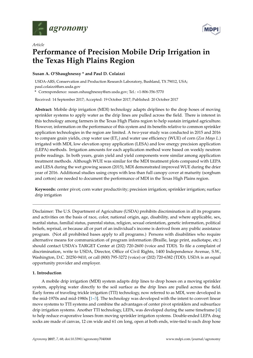 pdf economic analysis of subsurface drip irrigation system uniformity