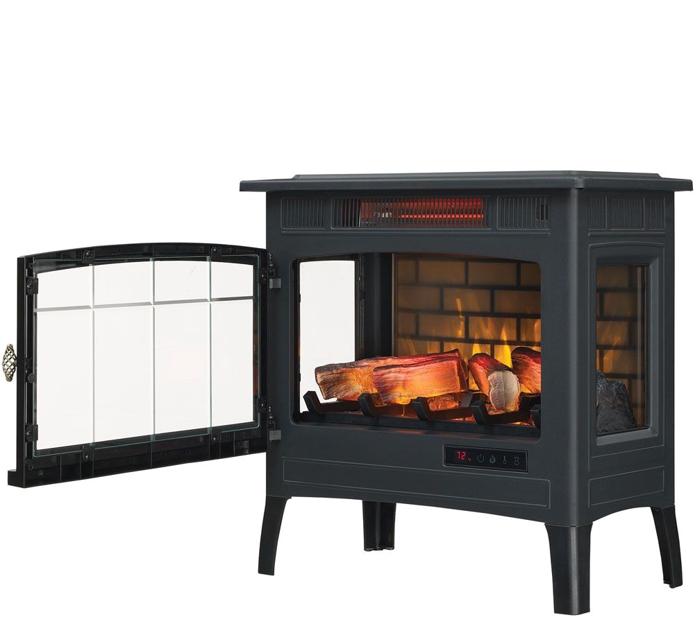 duraflame infrared quartz stove heater with 3d flame effect remote page 1 qvc com
