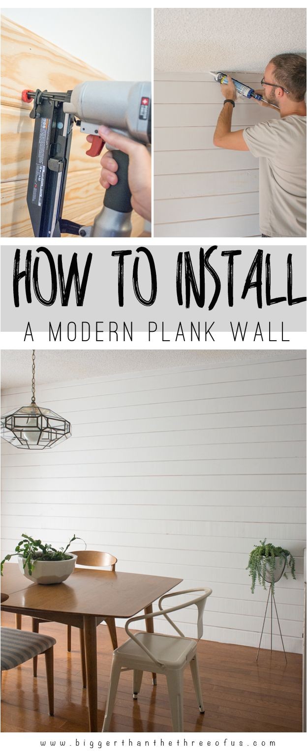 diy modern plank wall by bigger than the three of us